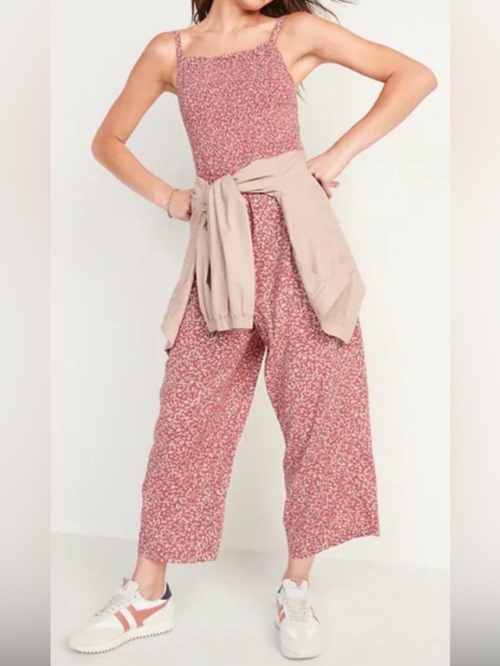 Old‎ Navy Pink Ditzy Floral Wide-Leg Jumpsuit Size L